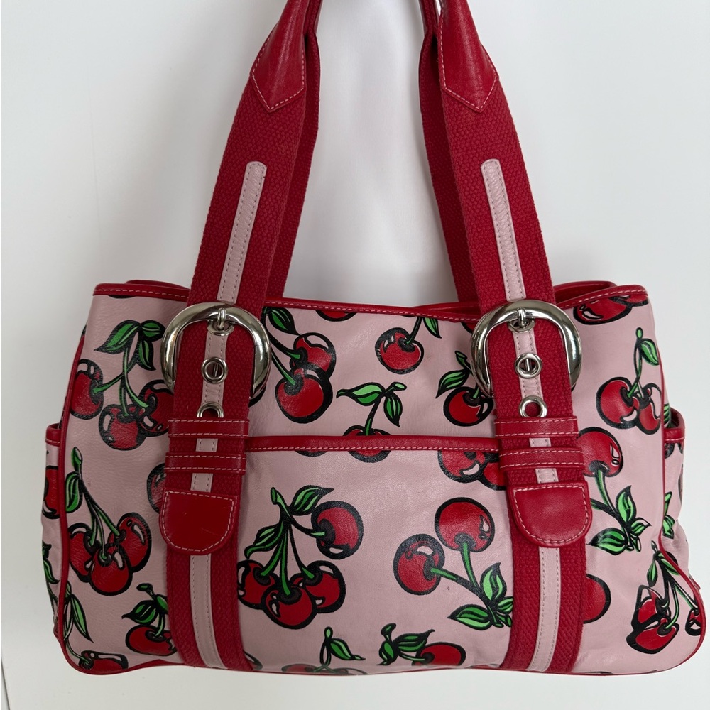 Isabella Fire Leather Cherry Shoulder bag tote